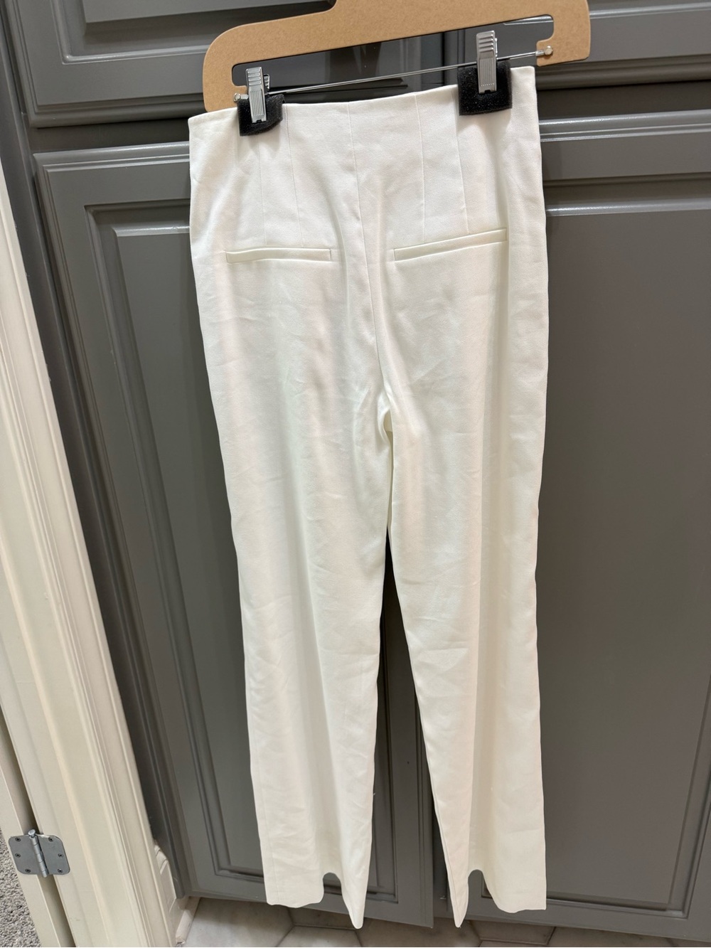 Veronica Beard Jude Linen off-white Wide-Leg Pants Size 4 - Picture 3 of 4